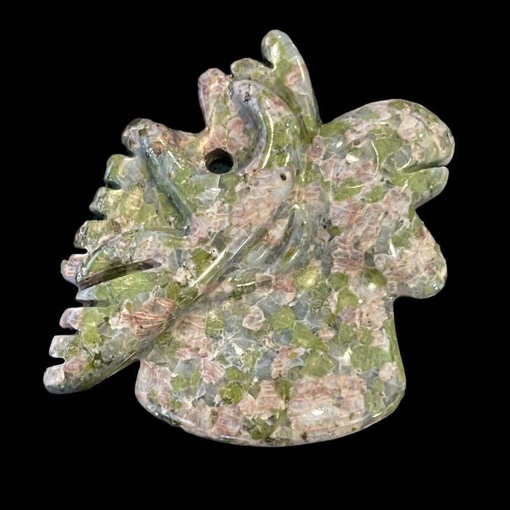 Unakite Jasper Natural Emotional Healing Stone Moose Pendant Chakra Clearing